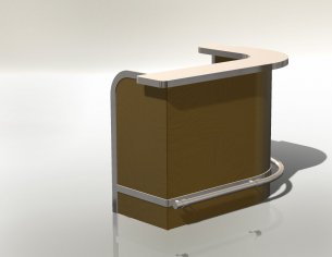Bar en acier bruni. Projet.